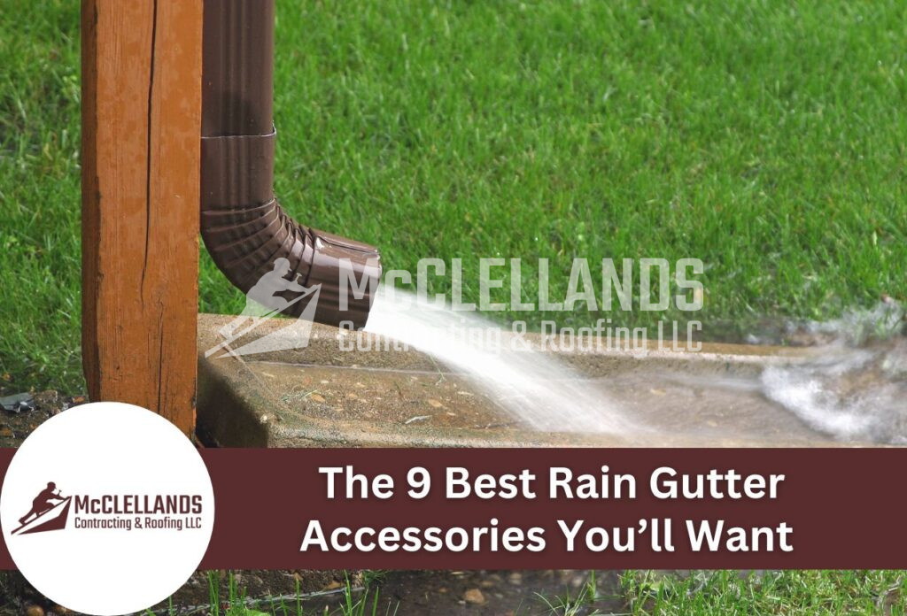 Rain Gutter Downspout With Water Flowing Onto Concrete - Best Gutter Accessories