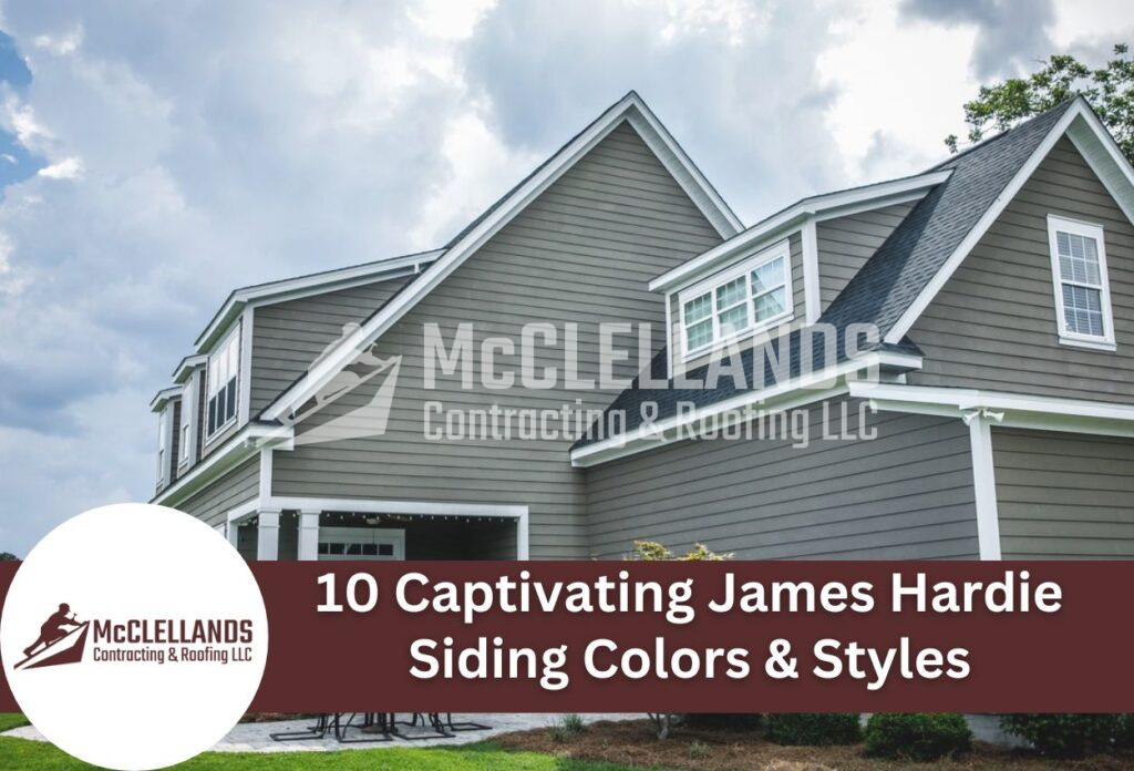 Modern Two-Story Home With Gray James Hardie Siding And White Trim Under Cloudy Sky
