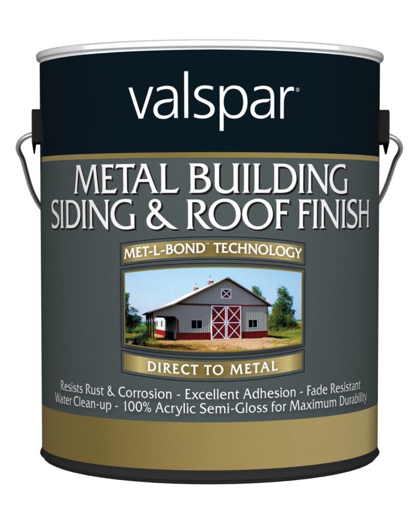 Valspar® Metal Building Siding And Roof Finish is a famous metal roof paint