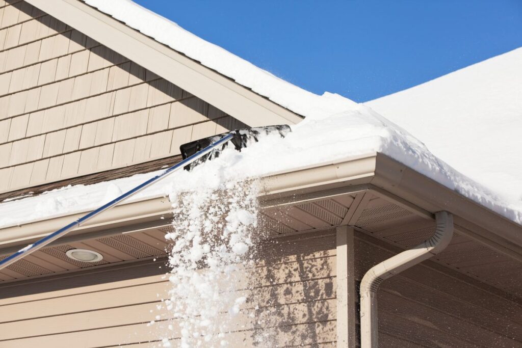 Remove Snow Using Roof Rakes