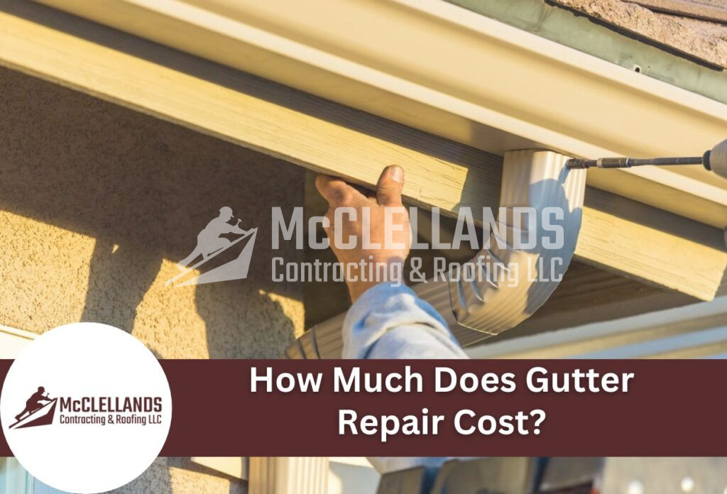 Professional Gutter Repair Work Showing Hands Installing White Gutter System