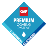GAF Premium Coating Systems blue diamond logo with water droplet icon