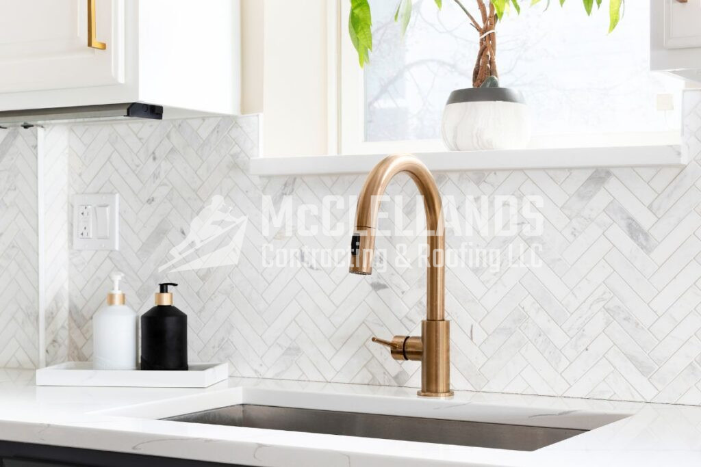 Herringbone Tile Backsplash