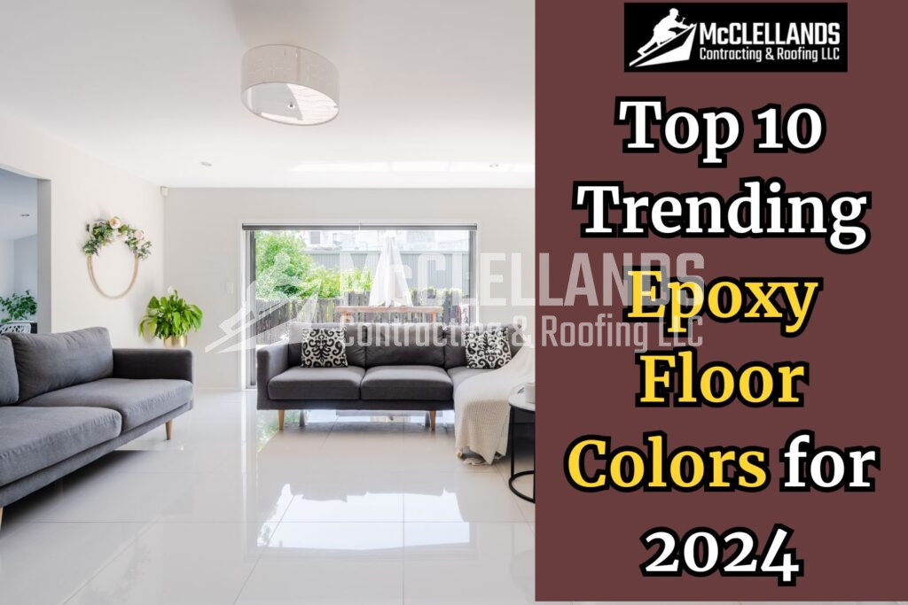 Modern Living Room With White Epoxy Floors And Gray Furniture Showcasing 2024 Trends
