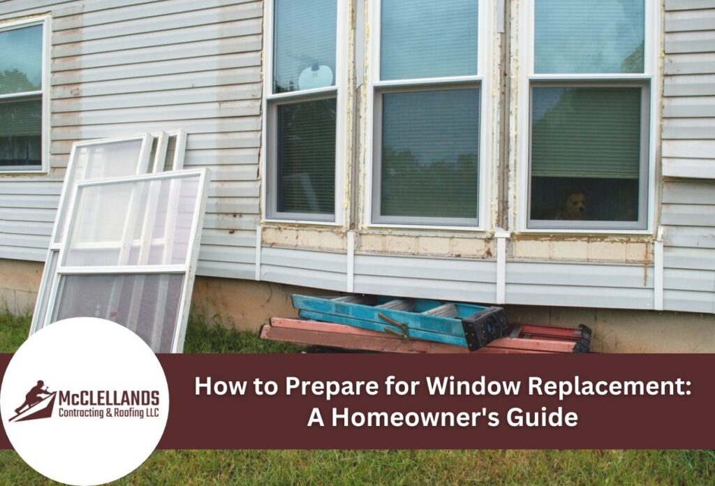 Wooden House Exterior With Windows Removed, Preparing For Replacement.