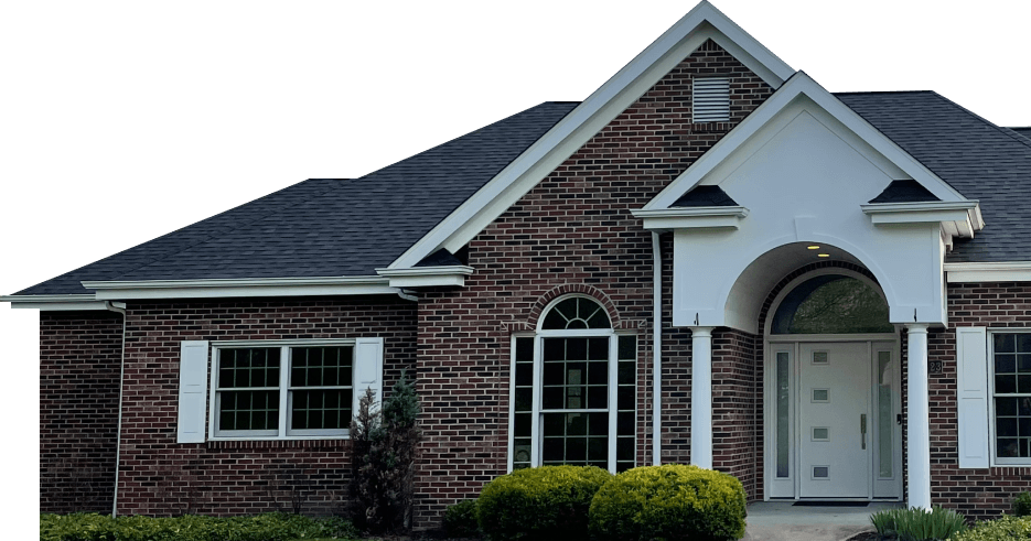 Beautiful brick house with modern architectural details