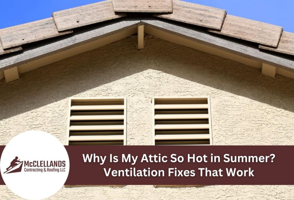 Attic with ventilation vents for summer heat management